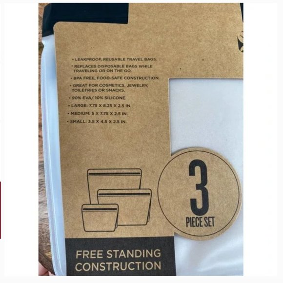 Rae Dunn travel 3 pack leak proof packing storage organization bags nwt - Picture 4 of 4